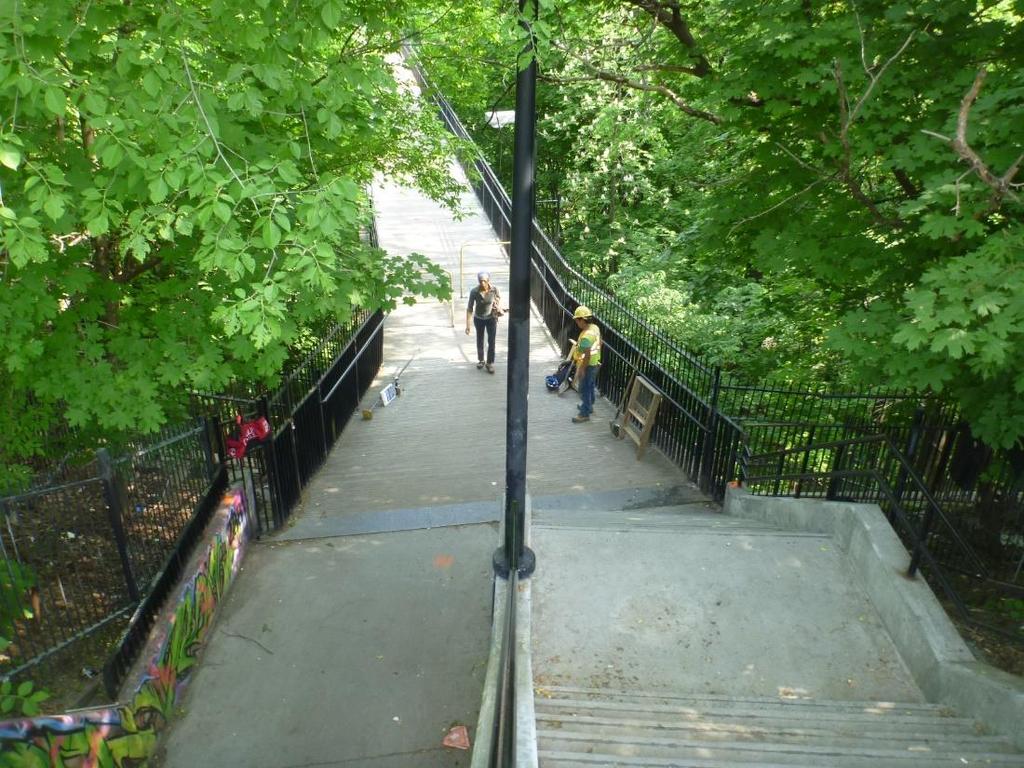 bridge, underpass beneath Bloor Street East facing south