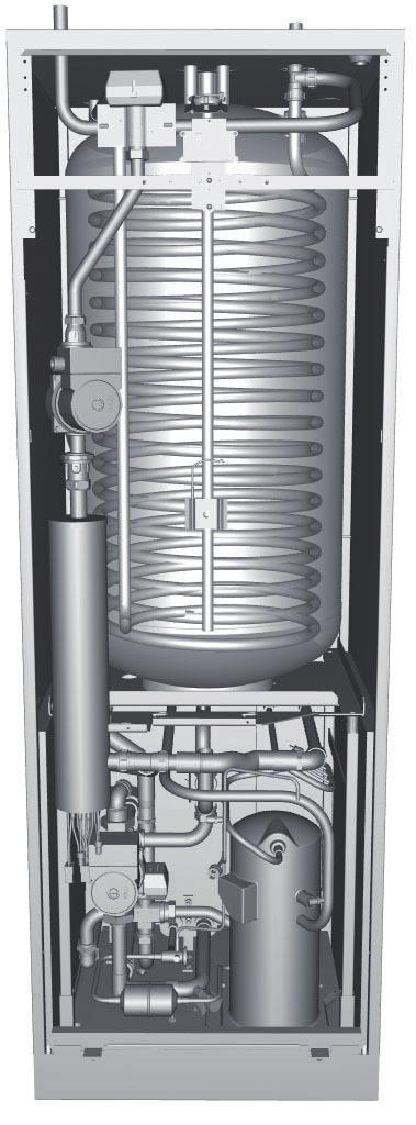 Main parts 4 Heat pump unit Scroll compressor Stainless steel heat exchanger Circulation pumps for brine and heating systems Valves and safety equipment for cooling systems and corresponding