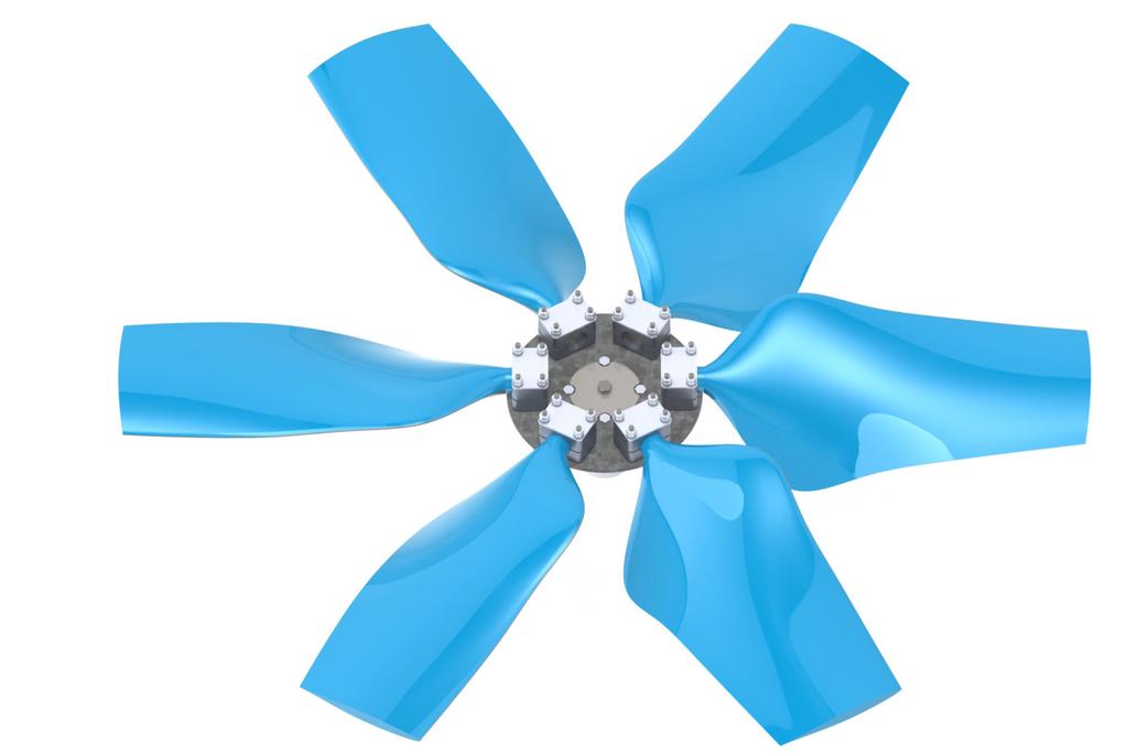 These fan impellers are designed for axial fans used in cooling towers and air-cooled condensers to secure failure-free operation in the heaviest working conditions.