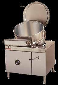 Dual 6 gallon Small Capacity Kettles - 6 or 10 gallons in either single or dual kettles. MF-316 Stainless steel liner. Kettle tilts to past 90 for complete emptying. Hot and cold water fill faucets.