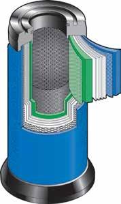 Inside-to-out air flow maximizes filtration efficiency Two-stage filtration ensures long element life Stainless steel inner and outer cores add structural integrity Uniquely blended coalescing fiber