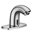 SF Series Pedestal Style Chrome Plated Line Powered Sensor-Activated Faucets Includes sensor assembly, range adjustment, adjustable time out, integral plastic mesh filter, 4 trim plate, 0.
