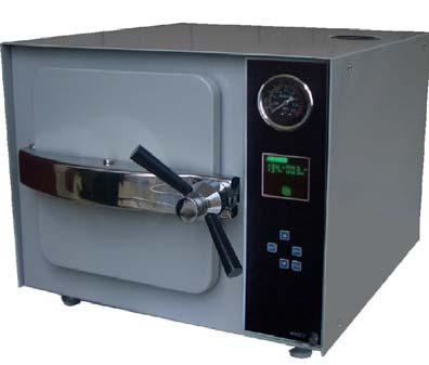 TABLE TOP STEAM STERILIZER TM-XB20J/24J 1.Indicator light indicates working state. 2.For 4~6 minutes rapidly sterilizing. 3.Sterilizing and time can be preset. 4.Steam-water inner circulation system:no steam discharge,and the environment for 5.