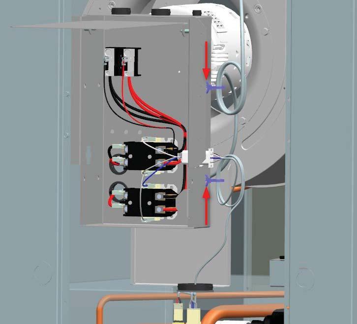 Take the male end of the J39 plug harness and fish it through the unit divider