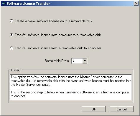 Figure 16-5 Software License Transfer to Disk 1.