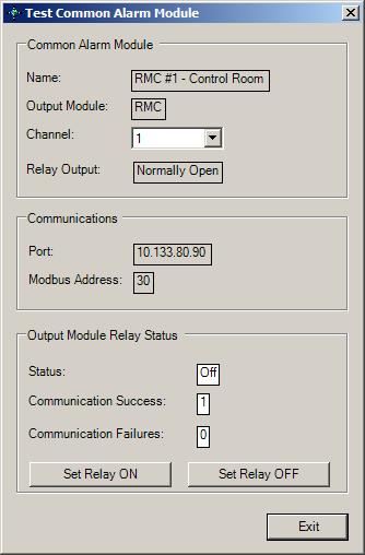 be viewed by selecting a Common Alarm Output in the Alarm Output tree.