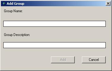 Figure 7-4 Adding a New Group 7.3.2 EDITING A GROUP To edit a group: 1. In the Client s main window, use the System drop-down menu and select Plant Documentation, then Group.