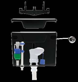 ajustable bottom entry valve and Variflush drop valve (unfitted) 1 1/2 outlet Valve cable length (210mm) CL21201E White Classic Cistern Exposed