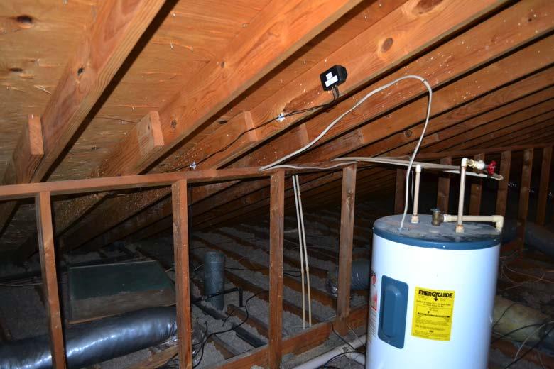 WATER HEATERS AND PIPING IN ATTICS WITH NO ROOF INSULATION Piping and water tanks in attics with no roof insulation can freeze and burst.