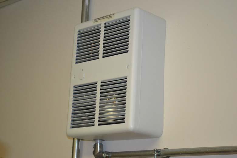 WATER PIPES IN ROOMS HEATED WITH A DEDICATED HEAT SOURCE Pipes are sometimes located in rooms with outside walls and a dedicated heat source such as this electric room heater.