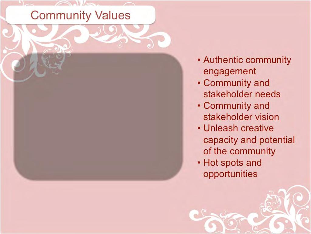 Community Values Authentic community