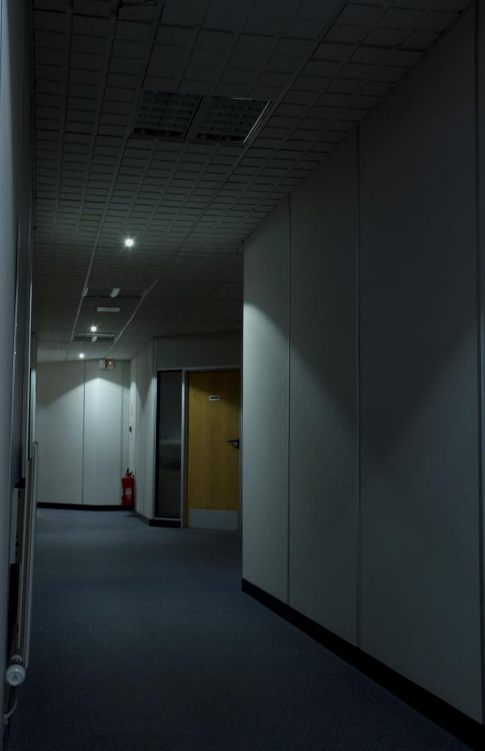 Escape Route Lighting Applies to corridors, lobbies and staircases or open areas where escape routes have been defined via risk