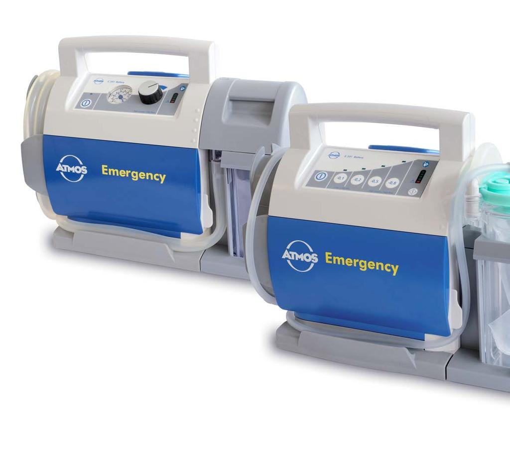 ATMOS E 341 / C 341 Bat Emergencies can occur suddenly in any patient group from new-born babies to the elderly, and from out-patients with minor conditions to people with severe injuries.