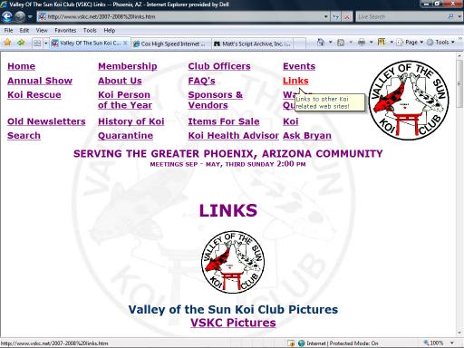 the club s web site Links page