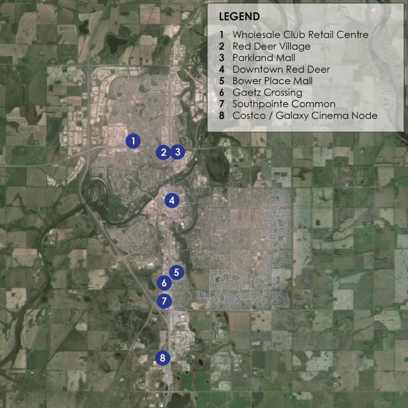 Current Retail Supply Regional Retail Market The close proximity of Sylvan Lake to Red Deer, the the recent upgrades to Hwy 11, and a wider variety of retail offering, allows residents of Sylvan Lake