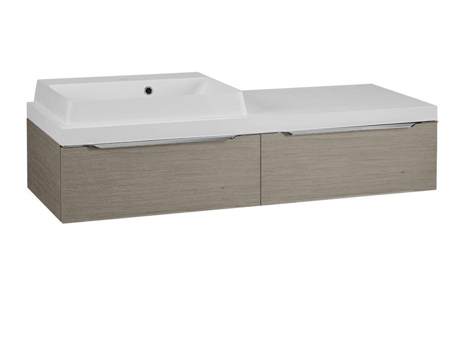 mm 50 When the basin is on the worktop, how far is it from the edge of the