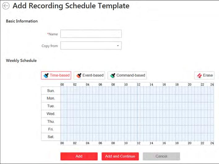 3. Select the HDD to store the captured pictures. 4. Click Save. 12.4 Configure Recording Schedule Template Recording schedules are time arrangements for video recording.