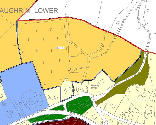 SLO2 This SLO is located on lands at Aughrim Lower currently in agricultural use. The overall SLO measures c. 4.48ha, as shown in Figure 2.3.