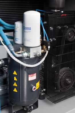 The resulting lower temperature of the delivered compressed air means that the condensation can be removed more easily and ensuring the efficient operation of