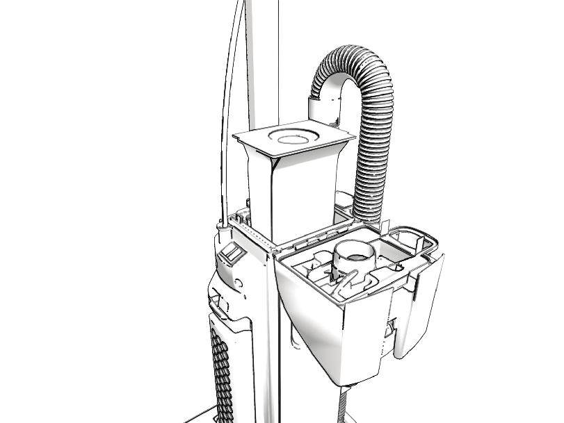 The cleaner is equipped with a wand device that prevents the wand from being stored until the suction control valve is set to the floor position.