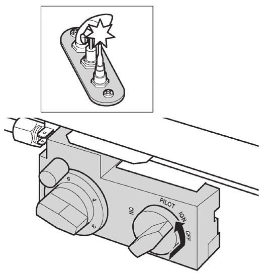A spark should flash across from the pilot electrode to the pilot burner shield. Aeration Setting Check The burner is equipped with an adjustable shutter to control primary aeration. See figure below.