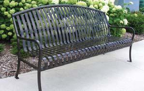 2 STREETSCAPE Product: Premier - Arched Back Bench Model: PA6 Size: 6 length Colour: Black Mounting: To be anchored in concrete as per manufacturer s instructions