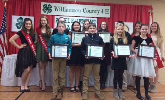4-H members were recognized for 4-H involvement at the county level and beyond.