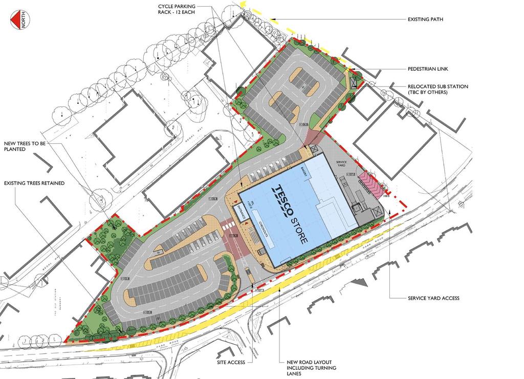 4. Access, Movement and Traffic Footpath links to the town centre We are proposing: 137 free car parking spaces, plus 16 spaces reserved for those with special needs.