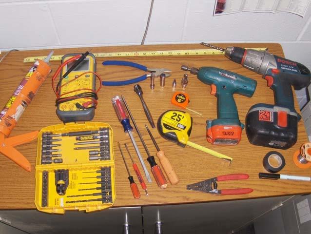 Tools Required: - A Good Assortment of Hand Tools is Recommended, Required Hand tools are as Followed: Cordless Drill 1 Drill Bit Sizes - 1/8" 1 Hole Saw (1 ) Phillips Bit Wire