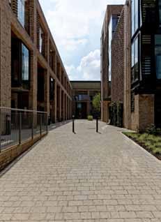 Larger spaces demonstrate conventional block paving draining onto matching permeable paving.