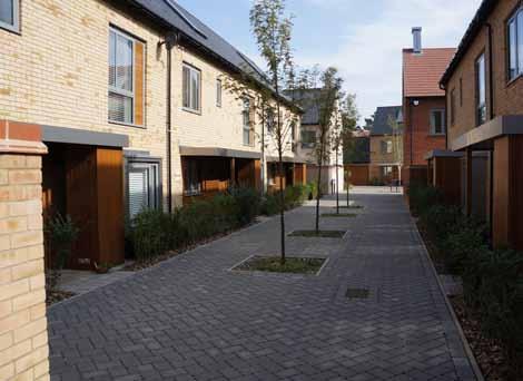 Trumpington Meadows Delineating Areas Enhanced finish concrete kerbs of different sizes and