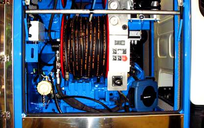 Suction hose reel rear Mounted on the rear