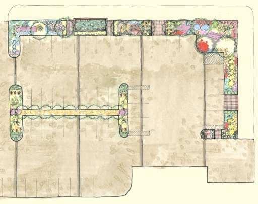 Selected Design Concepts: Xeriscape Plan View of Parking Lot & Landscape: