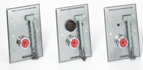 740 Series Emergency break glass releases Overview Features and benefits Schlage 740 Series emergency break glass releases are designed for use as emergency releases of non-designated egress doors
