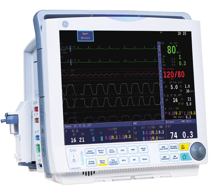 B40 Patient Monitor Affordable clinical excellence Patients with acute, life-threatening conditions need the best possible care.