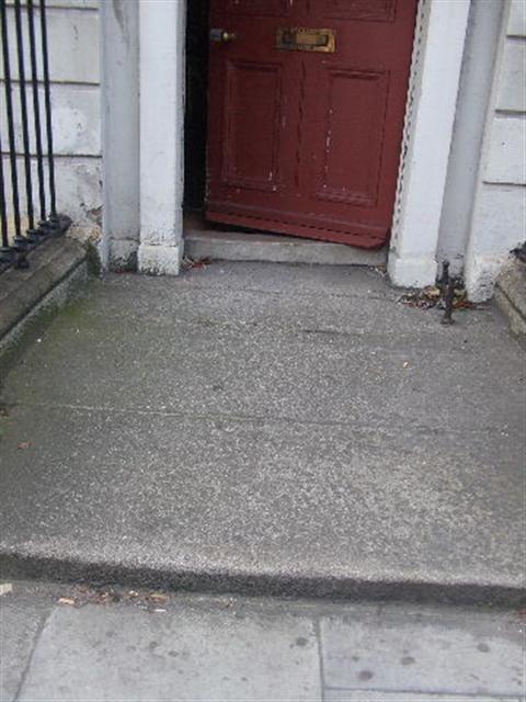 Westland Row entrance door: Step in door area is a barrier for
