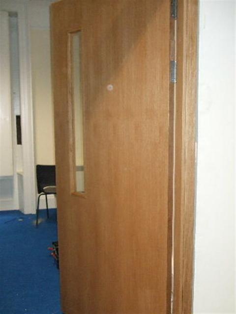 Internal doors with vision panels generic: Example of door with vision panel.