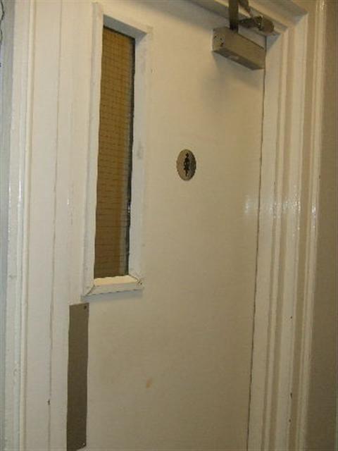 Building 25 2nd floor ladies toilet: Example of door provided to