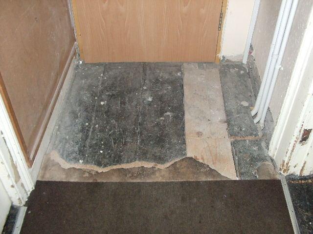 Poor floor surface condition in building
