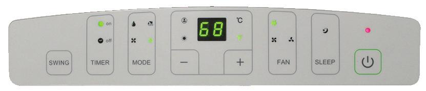 12K BTU PORTABLE AC FEATURES Electronic controls Temperature output range of 62