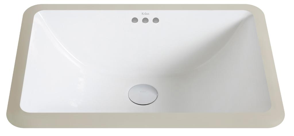 CERAMIC SINKS 2015 BENEFITS AND FEATURES 10 Elavo White Ceramic Small Rectangular Undermount Bathroom Sink w/ Overflow KCU-241 Features: Seamless Undermount Installation Durable & Scratch-Resistant