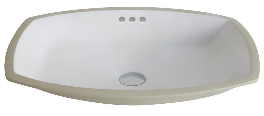 CERAMIC SINKS 2015 BENEFITS AND FEATURES 12 Elavo White Ceramic Flared Rectangular Undermount Bathroom Sink w/ Overflow KCU-261 Features: Seamless Undermount Installation Durable & Scratch-Resistant