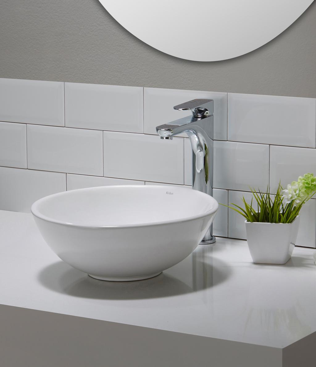 02 KRAUS LAUNCHES NEW SERIES OF BATHROOM SINKS A fresh take on classic white ceramic 10/2015 Port Washington, NY We ve expanded our collection of bathroom sinks with a range of new models to address