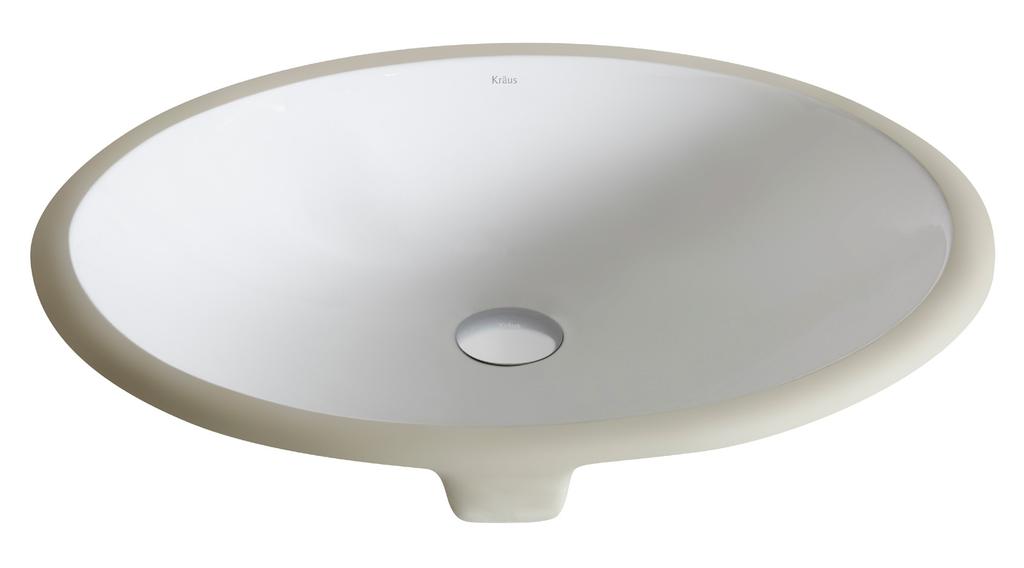 CERAMIC SINKS 2015 BENEFITS AND FEATURES 08 Elavo White Ceramic Small Oval Undermount Bathroom Sink w/ Overflow KCU-211 Features: Seamless Undermount Installation Durable & Scratch-Resistant