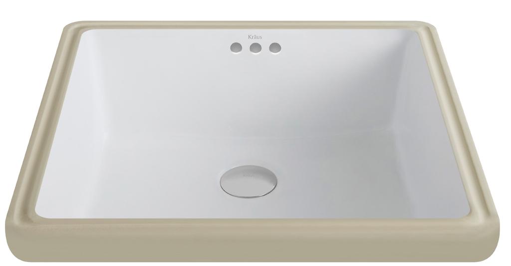 CERAMIC SINKS 2015 BENEFITS AND FEATURES 09 Elavo White Ceramic Square Undermount Bathroom Sink w/ Overflow KCU-231 Features: Seamless Undermount Installation Durable & Scratch-Resistant Non-Porous