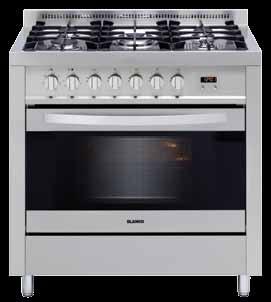 90cm, 5 Burner gas cooktop, 4 function electric oven Adjustable legs (can be