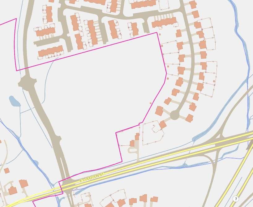 Note: Owners are considering purchasing adjacent property for 2 nd entrance, would require a BLA Purple: Housing Buffer with 1 ½ story cottages G: Gas