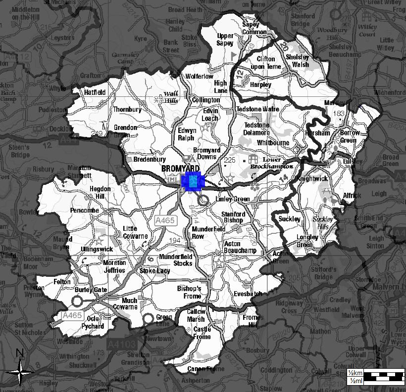 Map 3: Bromyard Fire Station area Areas for targeted Fire Prevention Activity Key Low High 5.7.