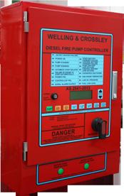 MANUAL STARTING: Manual start buttons - located below the controller fascia on the fire pump controller.