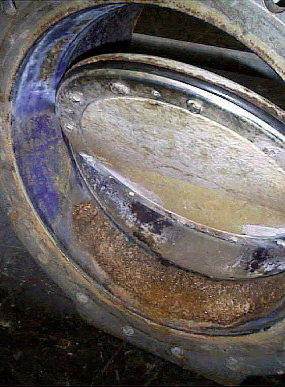 Typical cavitation damages Cavitation damages at a butterfly